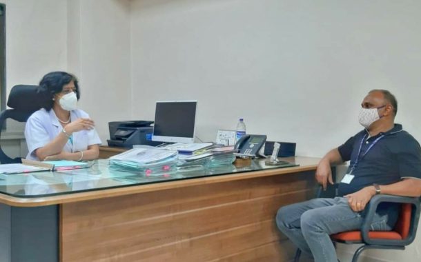 COM. VENU P NAIR, GS CR/KR MEETING WITH MD, MEERA ARORA, DR. B.R. AMBEDKAR RLY HOSPITAL ON 11/12/2020.