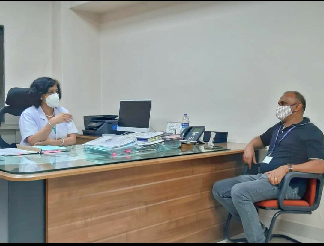 COM. VENU P NAIR, GS CR/KR MEETING WITH MD, MEERA ARORA, DR. B.R. AMBEDKAR RLY HOSPITAL ON 11/12/2020.