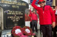NRMU (CR/KR) PAYS HOMAGE  TO MARTYR'S OF 26/11/2008 AT CSMT SHAHID SMARAK BEFORE STARTING SCM OF AIRF ON 17/06/2022