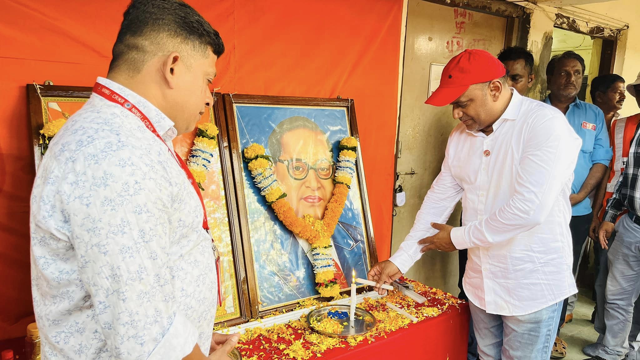 132ND BIRTH ANNIVERSARY ( JAYANTI) OF BHARATRATNA DR. BABASAHEB AMBEDKAR WAS CELEBRATED BY NRMU (CR/KR) IN ALL DIVISIONS OF CENTRAL RAILWAY.