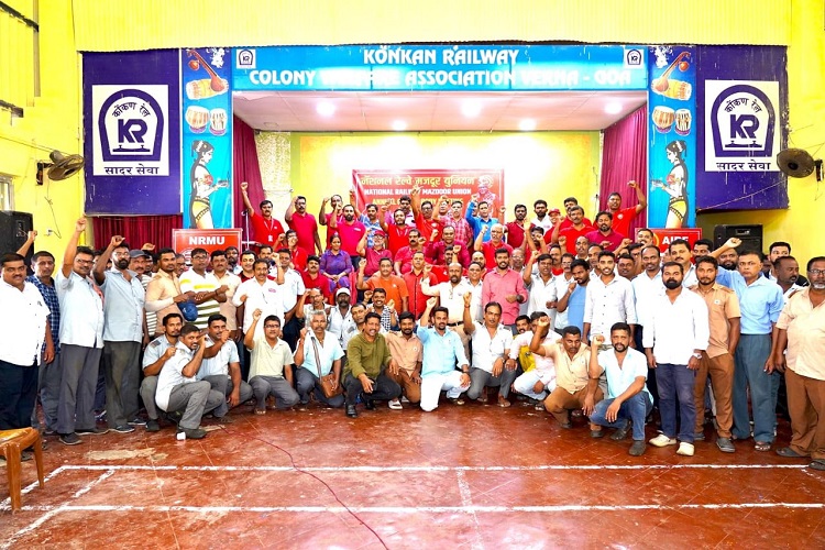 THE ANNUAL GENERAL MEETING OF THE VERNA BRANCH OF KONKAN RAILWAY WAS SUCCESSFULLY HELD ON 10/09/2025 AT THE COMMUNITY HALL IN VERNA IN THE AUGUST PRESENCE OF GS/NRMU (CR/KR) COM. VENU P. NAIR