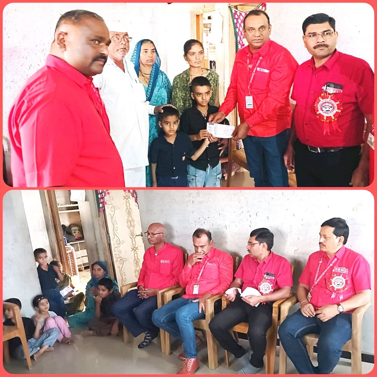 नेशनल रेलवे मजदूर यूनियन के महामंत्री आदरणीय कामरेड वेणु पी नायर जी द्वारा स्वर्गीय कामरेड निवृत्ति अवाड के परिवार से सांत्वना भेंट और रुपये १ लाख की आर्थिक सहायता की गयी |
