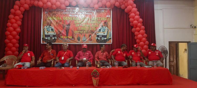 AGM OF NRMU(KR) MADGAON BRANCH WAS HELD ON 29.04.2026 IN COMMUNITY HALL AT 16.00 HRS. IN THE AUGUST PRESENCE OF GS COM. VENU P. NAIR