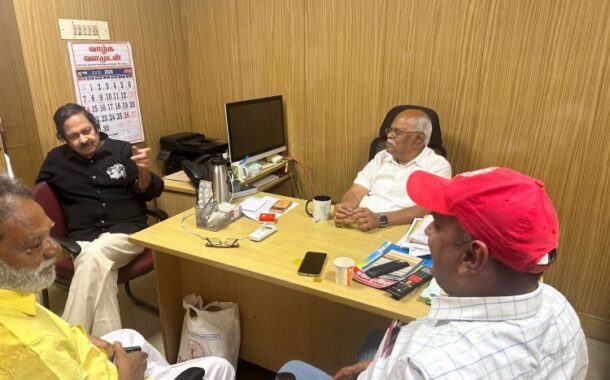 GS/NRMU-CR/KR AND AGS-AIRF COM. VENU P. NAIR  PAID A COURTESY VISIT TO THE SRMU HEAD OFFICE, CHENNAI ON 25.06.2026