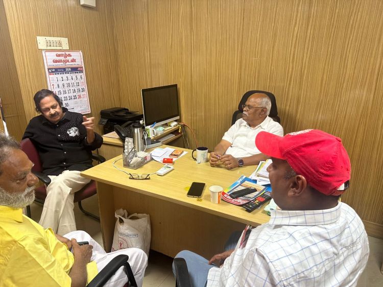 GS/NRMU-CR/KR AND AGS-AIRF COM. VENU P. NAIR  PAID A COURTESY VISIT TO THE SRMU HEAD OFFICE, CHENNAI ON 25.06.2026